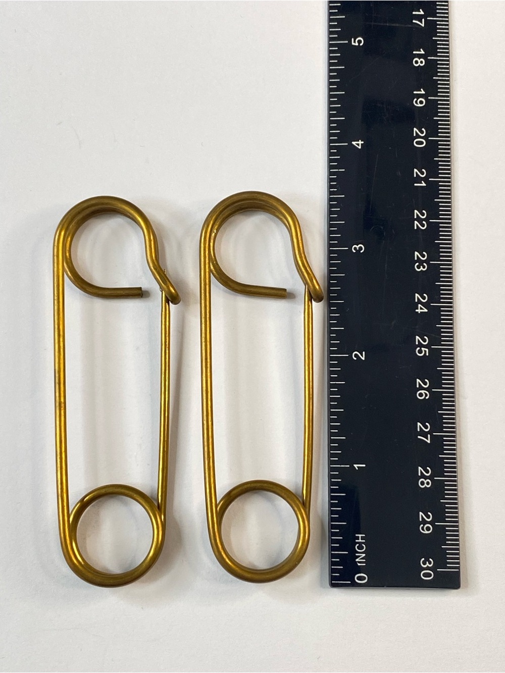 Large 3 1/2" Solid Copper Safety Pin For Blanket Shawl Kilt Linens Jewelry